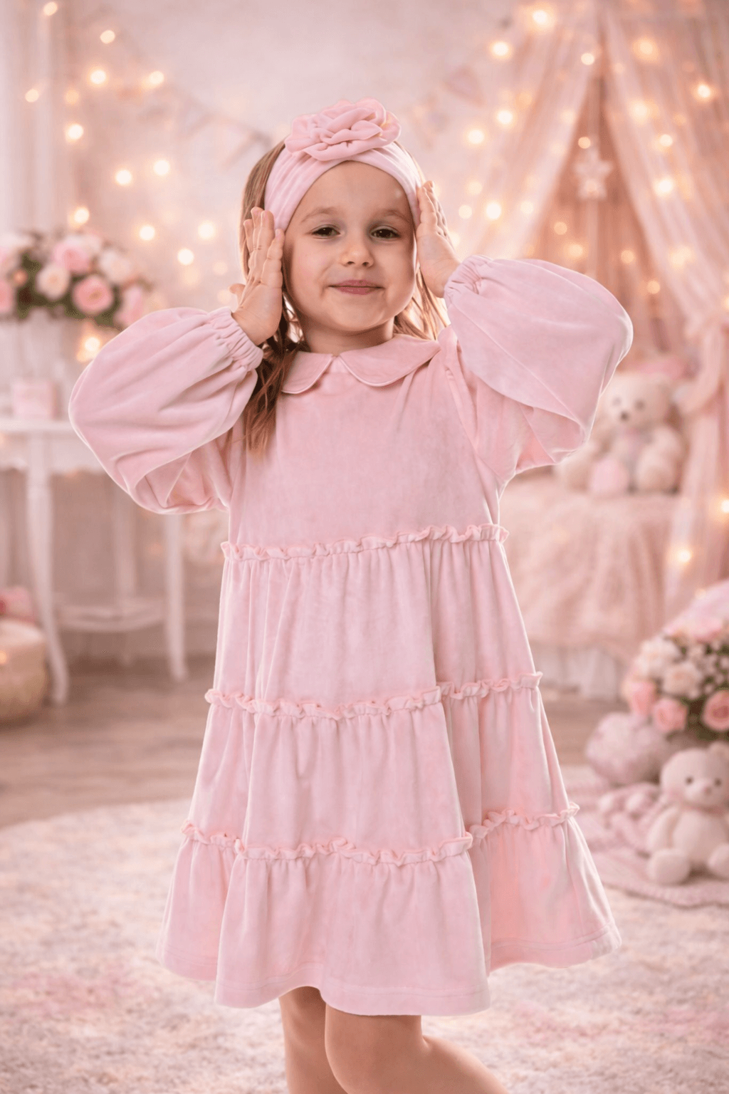 Rochie roz pentru fetite Sofia – 6 ani - imagine 3