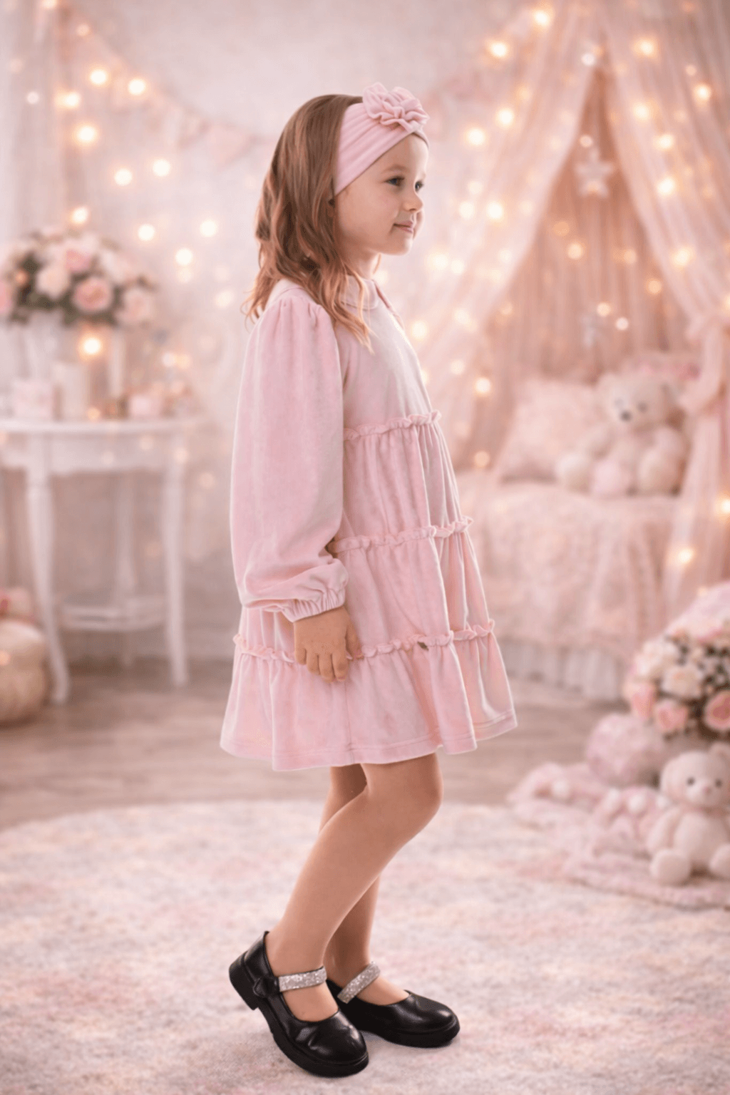 Rochie roz pentru fetite Sofia – 6 ani - imagine 2