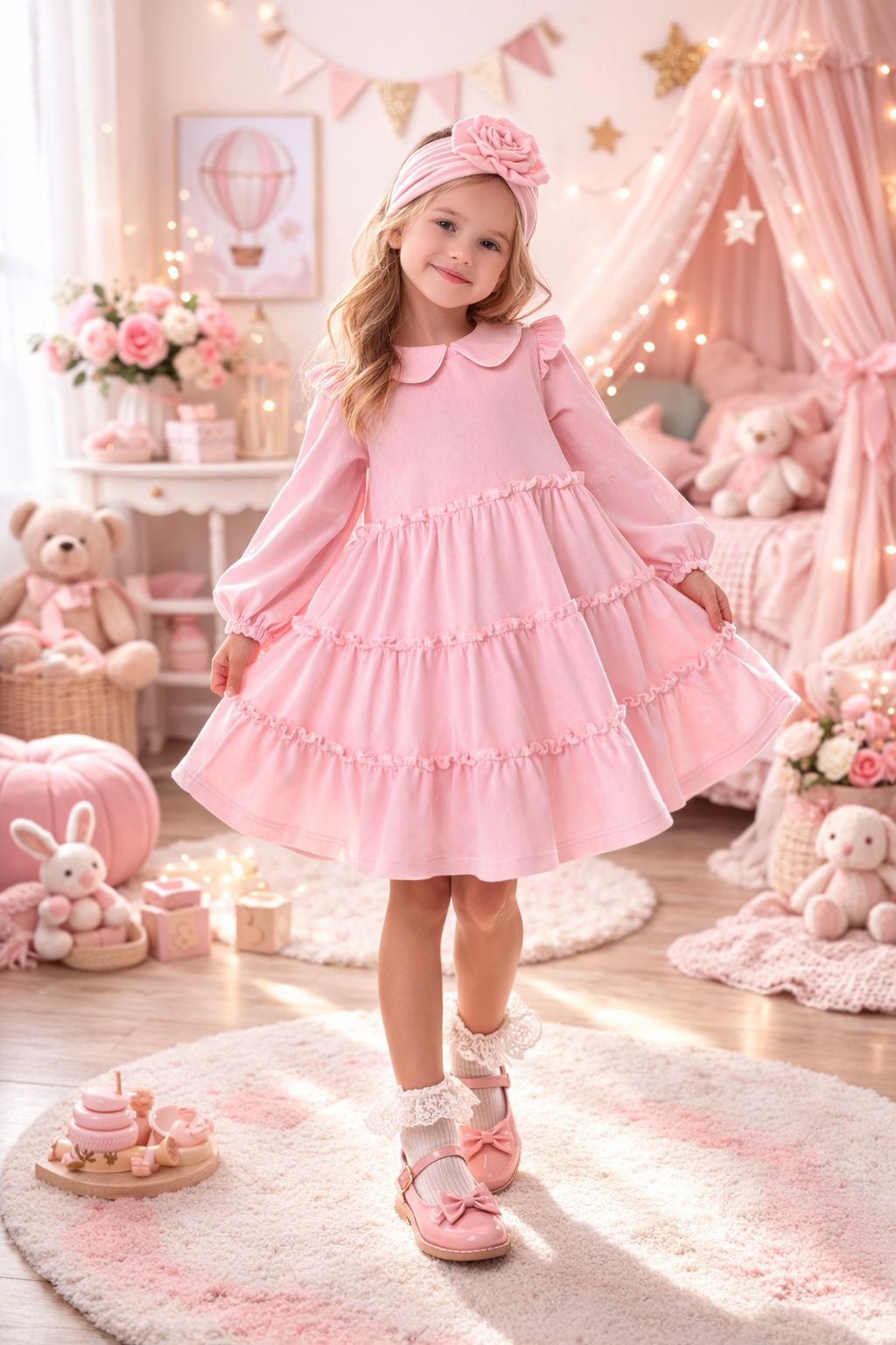 Rochie roz pentru fetite Sofia – 6 ani